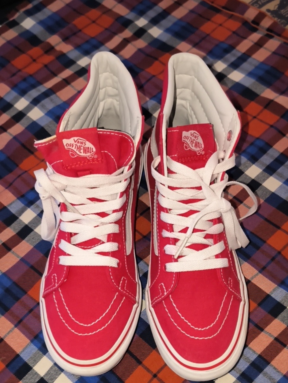 Vans SK8 Hi Red with White Unisex Sneakers Men's 7 Women's 8.5